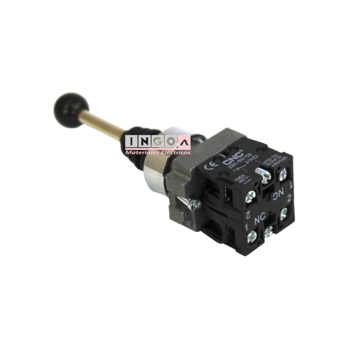 Interruptor Joystick 3 Pos. 1-0-2 220V 10A 2NC LAY5-B2-PA126