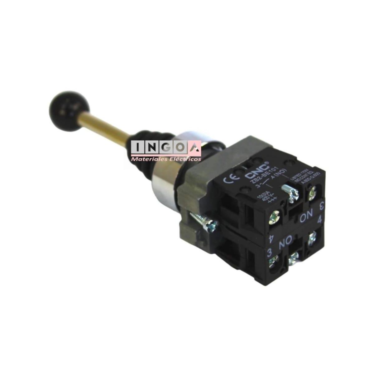 Interruptor Joystick Con Retorno 220V 10A 2NO LAY5-B2-PA225
