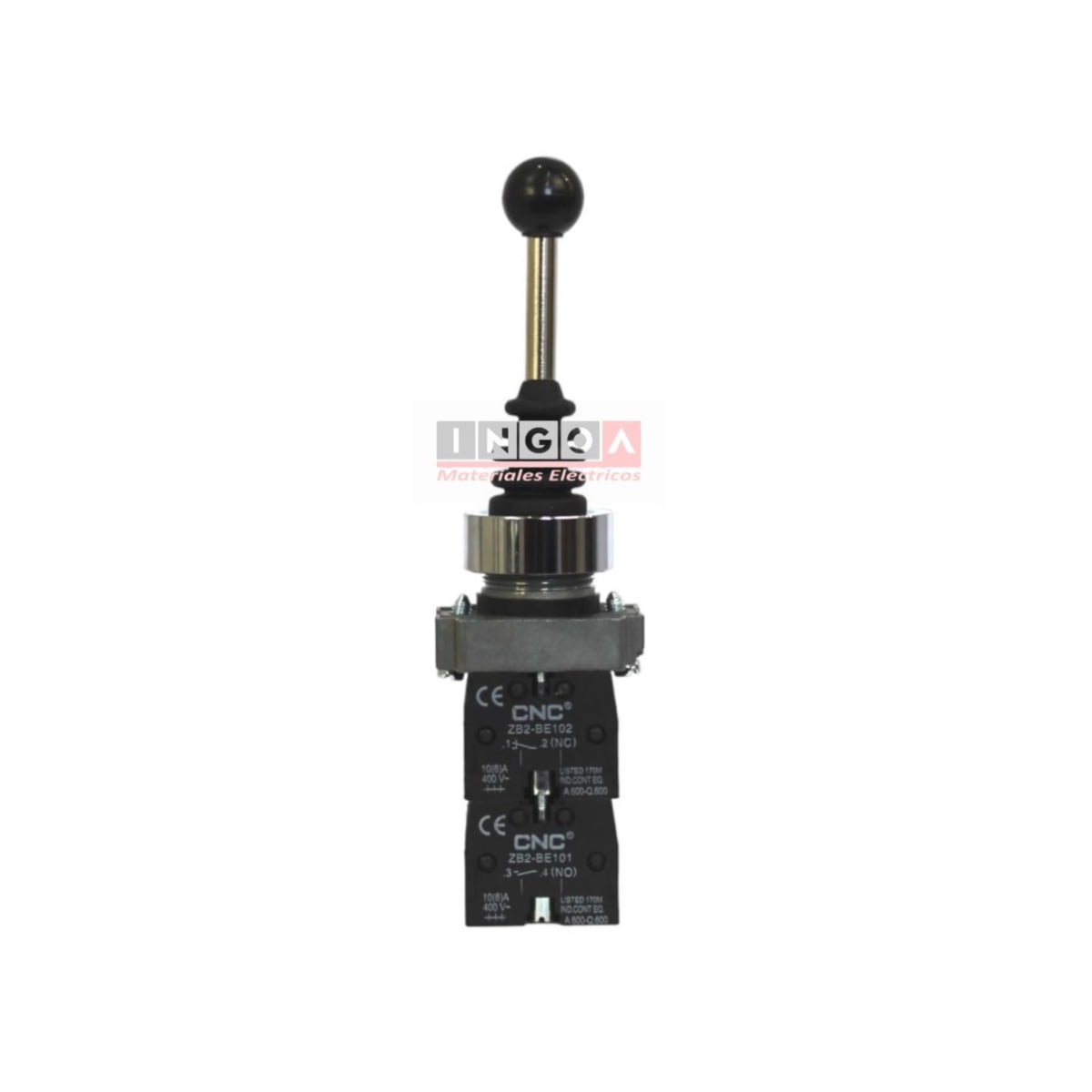 Interruptor Joystick Con Bloqueo 220V 10A 2NO 2NC LAY5-B2-PA143