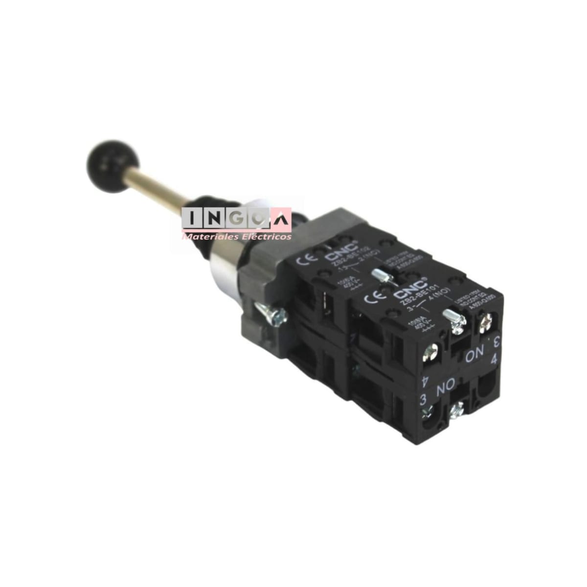 Interruptor Joystick Con Bloqueo 220V 10A 2NO 2NC LAY5-B2-PA146