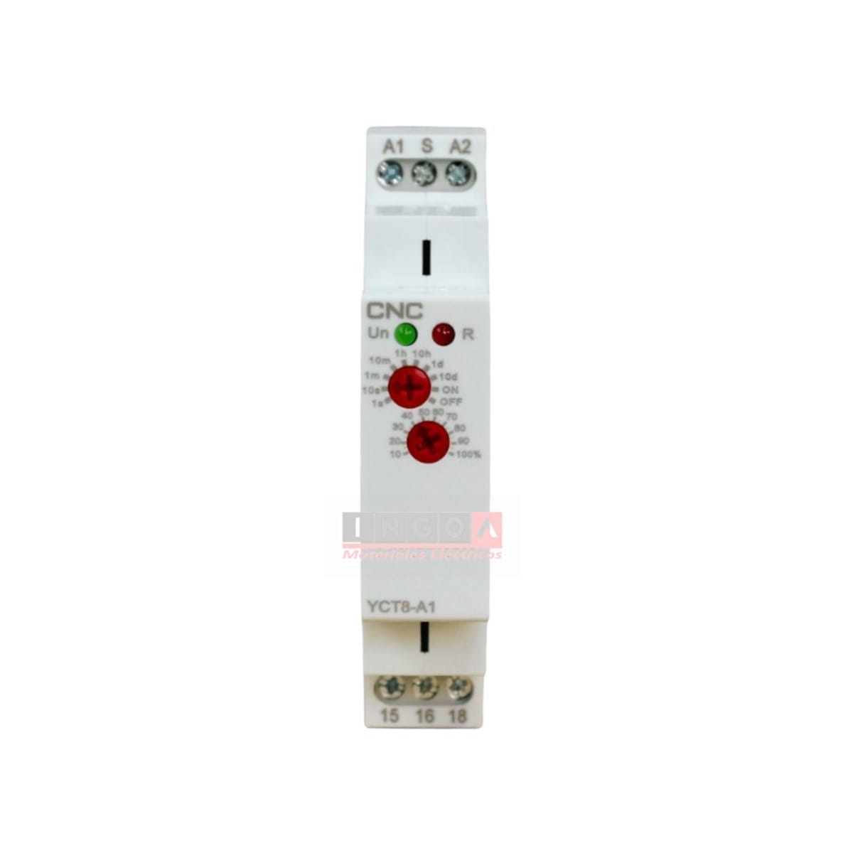 Rele On Delay Retardo a la Conexion YCT8-A01 (1S-10D) 16A 230Vac - CNC2