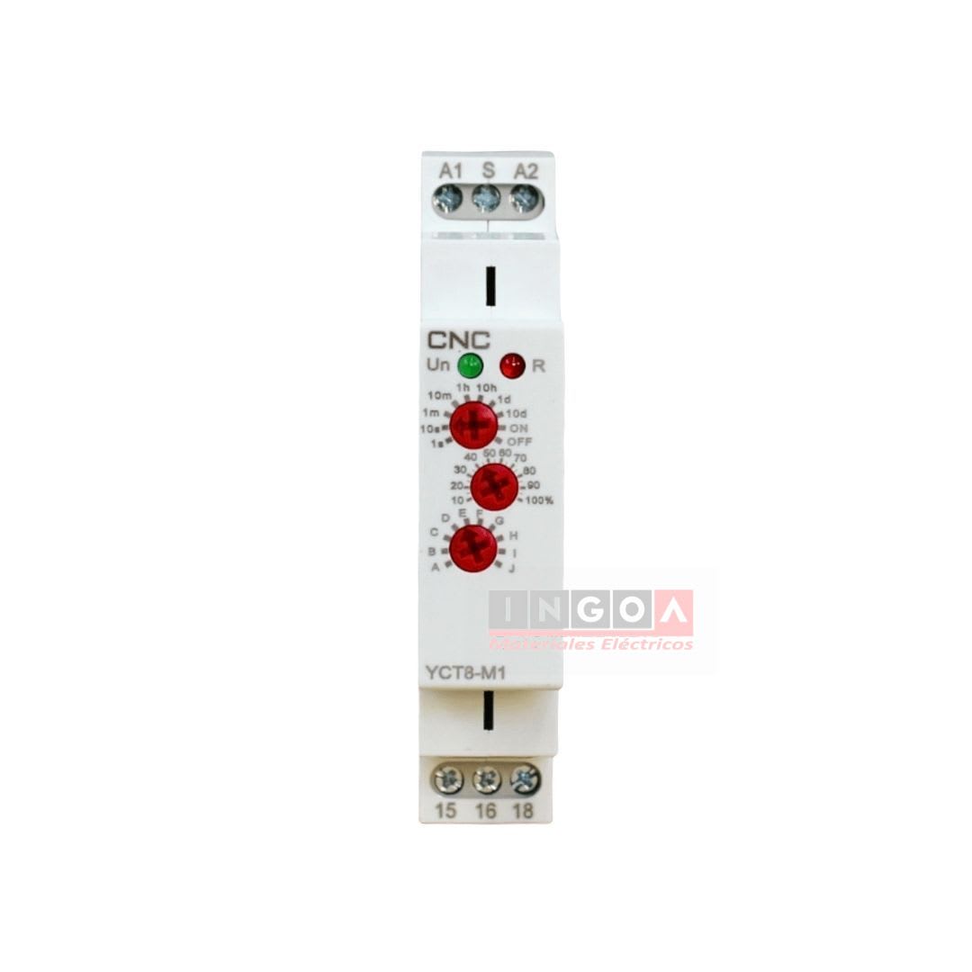 Rele Temporizador 10 Funciones YCT8-M1 1NO-1NC 16A 230V - CNC - Vista 2