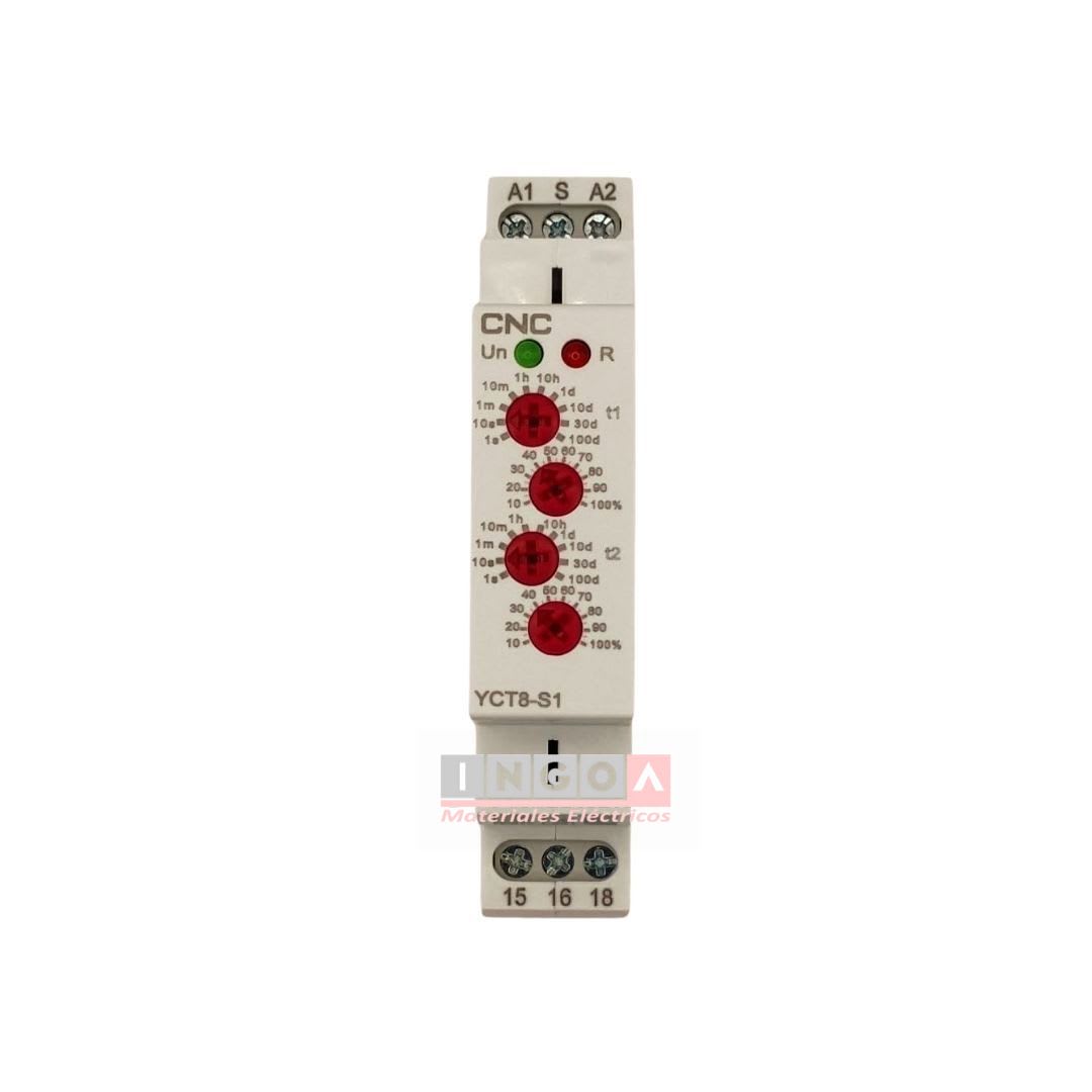 Rele de Alternancia Rele Ciclico 1NO/1NC 0.1s - 100dias 230V - CNC - Vista 2