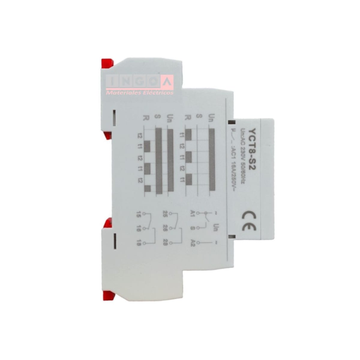 Rele de Alternancia Rele Ciclico 2NO/2NC 0.1s - 100dias 230V - CNC - Vista 3