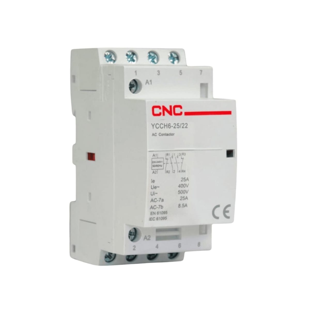 Contactor Modular 25A 2NO + 2NC Bobina 220V - CNC YCCH6 0