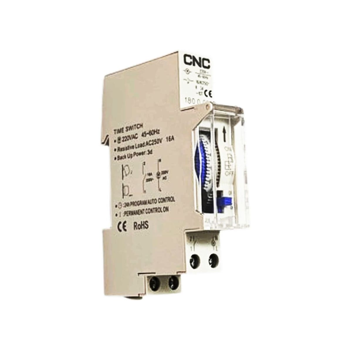 Timer Interruptor Analogico 16A 220V (1 modulo) Con Reserva de 72 Hrs - CNC 0