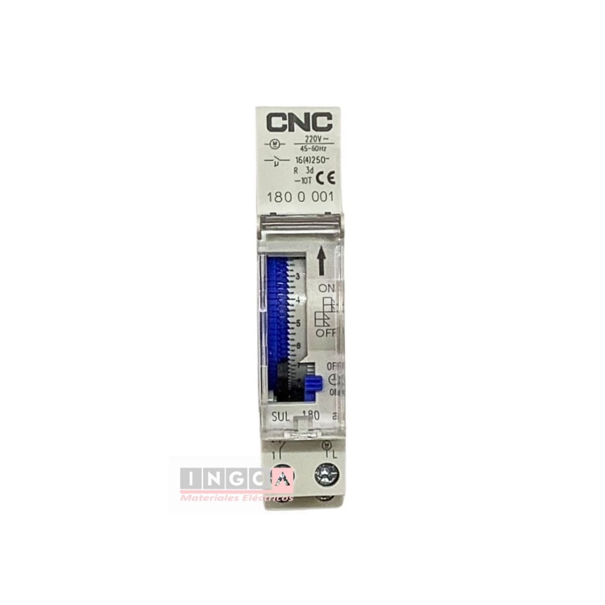 Timer Interruptor Analogico 16A 220V (1 modulo) Con Reserva de 72 Hrs - CNC2