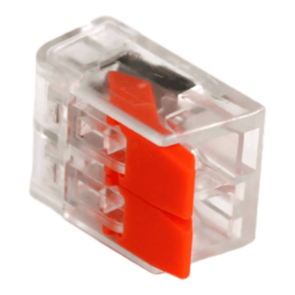 Conector Rapido Transparente Clip Wago 0.8-4mm2 32A 2 Vías (25un)2