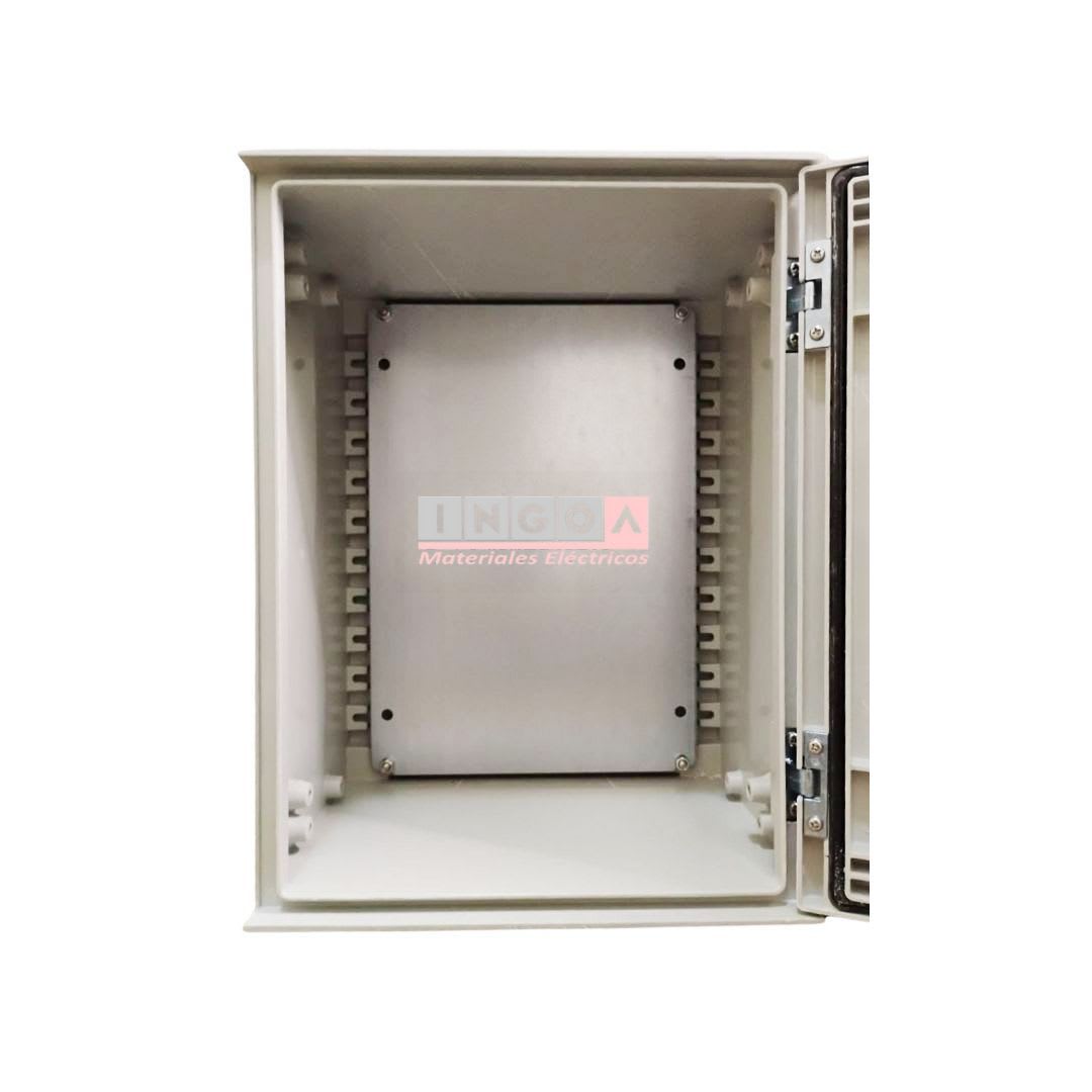 Gabinete Tablero de Poliéster 400x300x200mm 1 Puerta + Placa Montaje IP65 - Vista 5