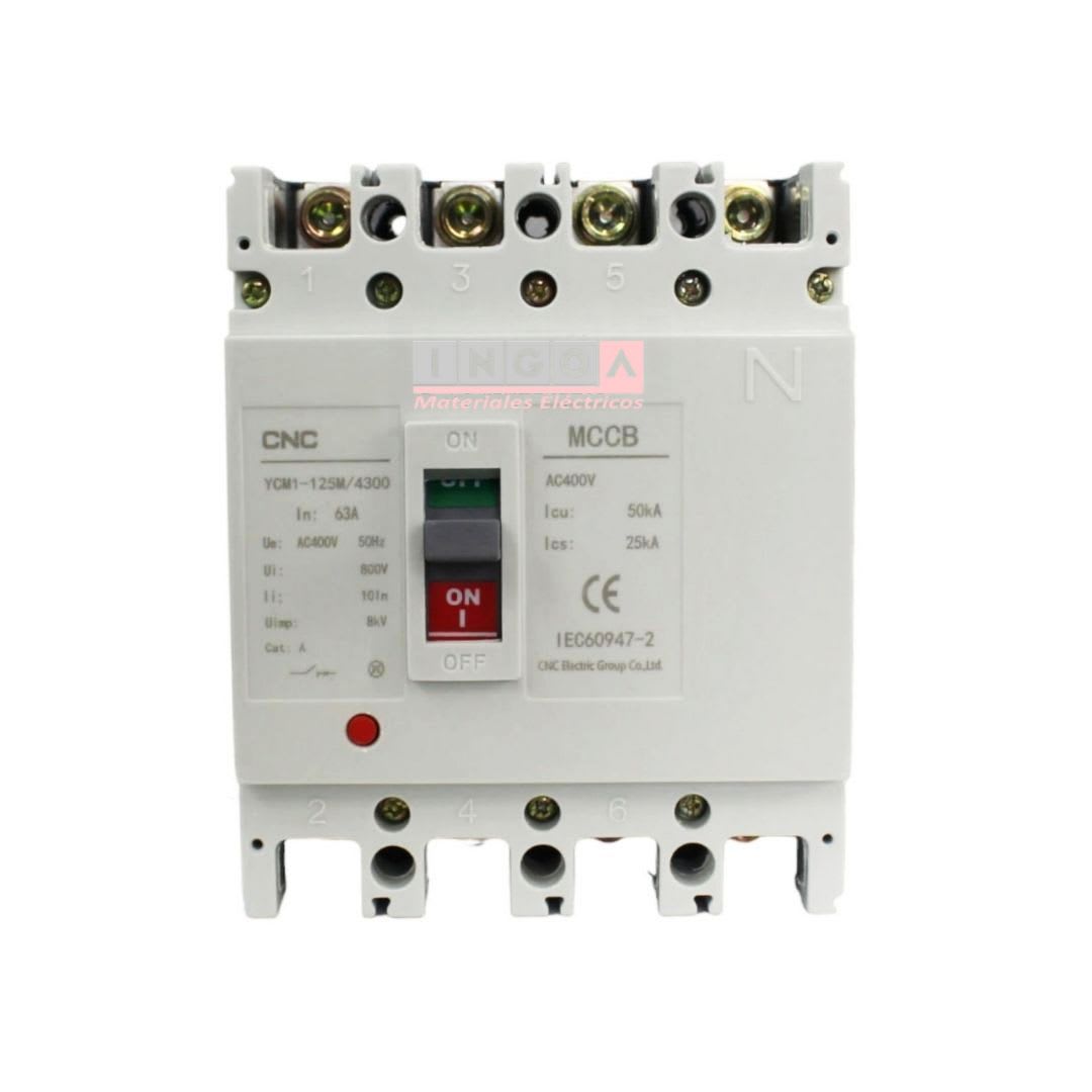 Interruptor Automatico Caja Moldeada 4x63A 50KA CNC2