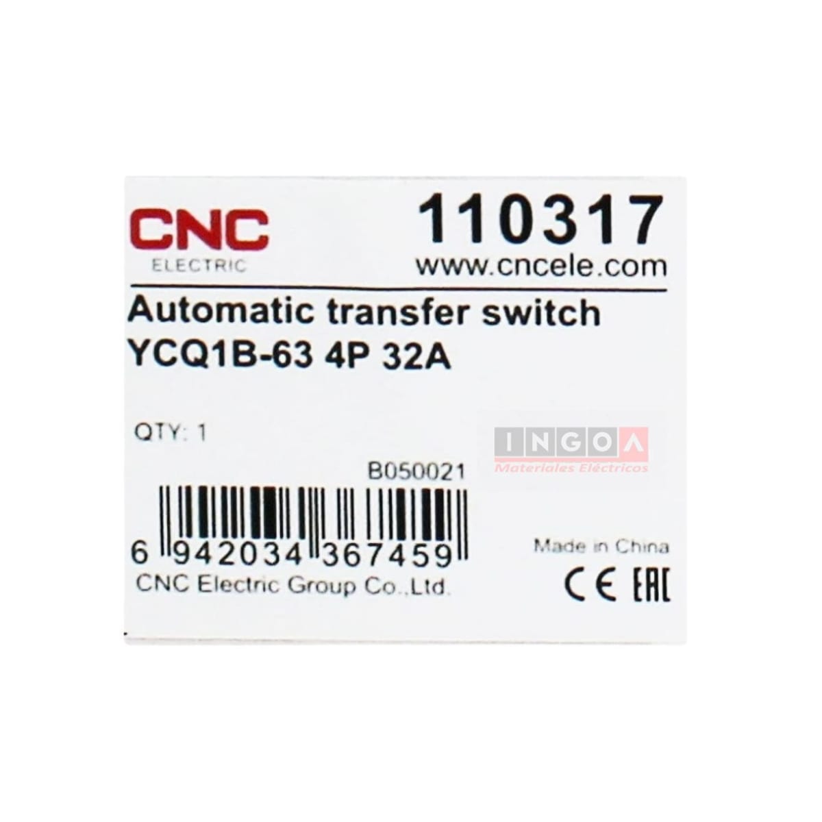 Switch de Transferencia Automatica 4 Polos 32A CNC7