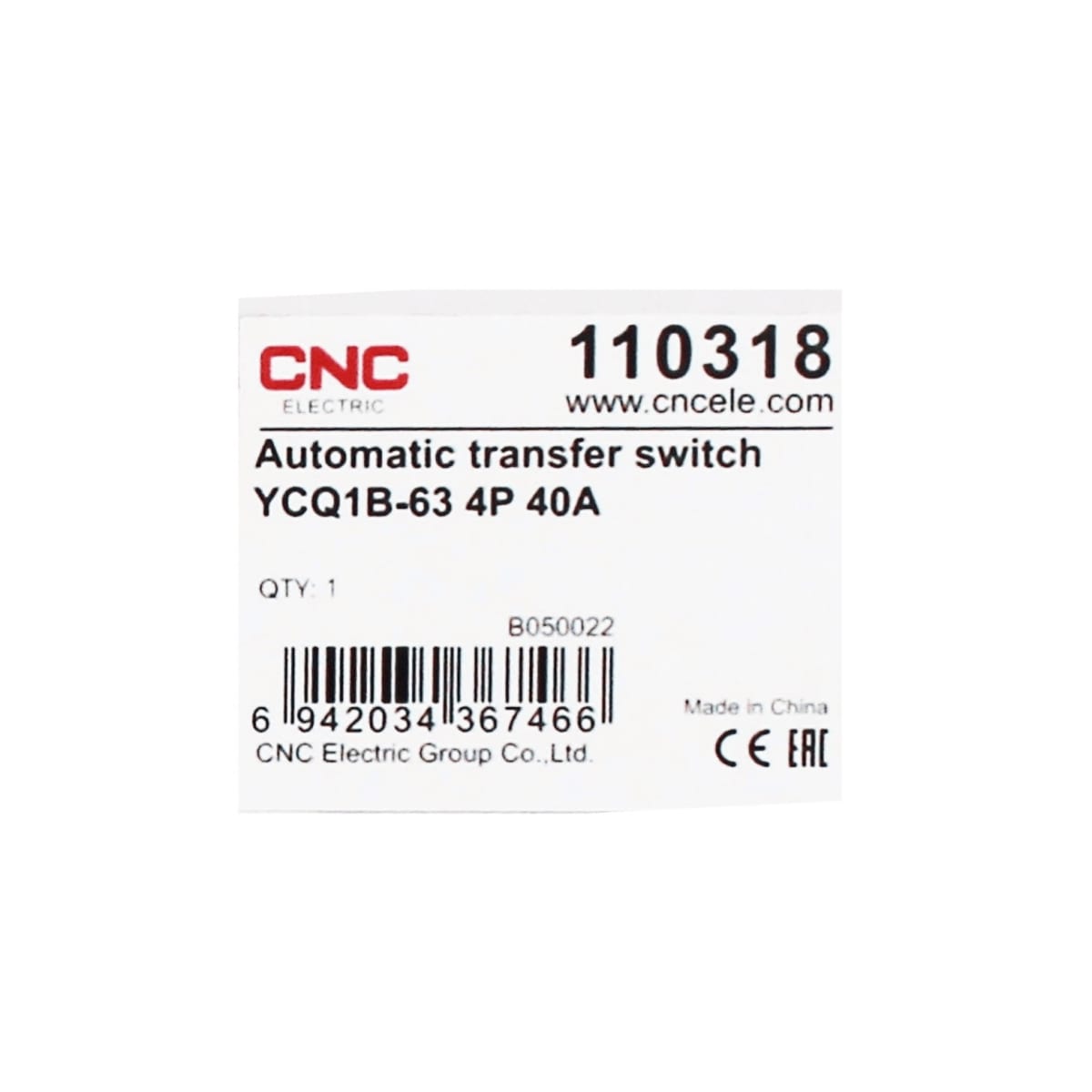 Switch de Transferencia Automatica 4 Polos 40A CNC7