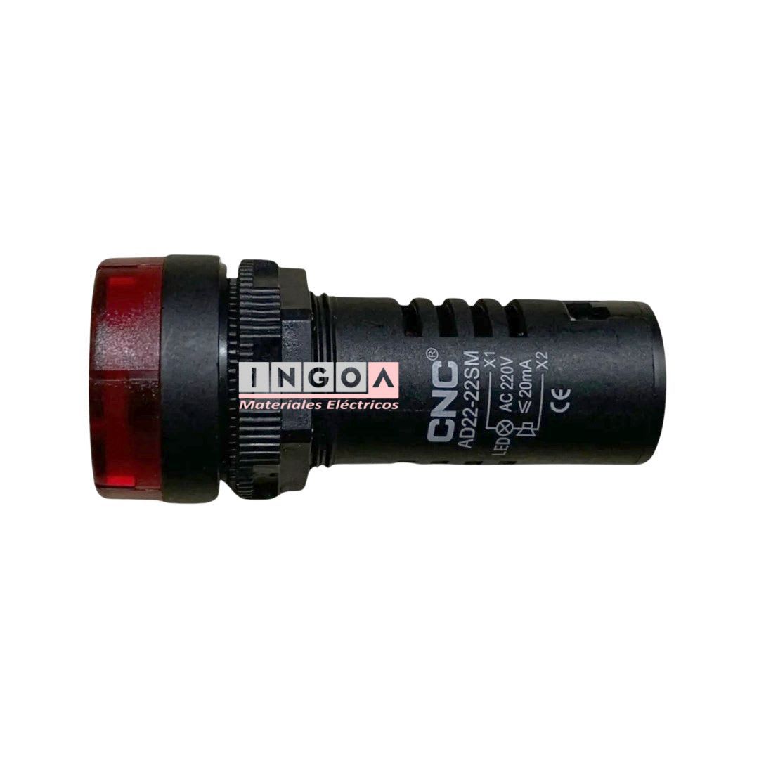 Luz Piloto Led Rojo Alarma Sonora 220VAC 22mm2