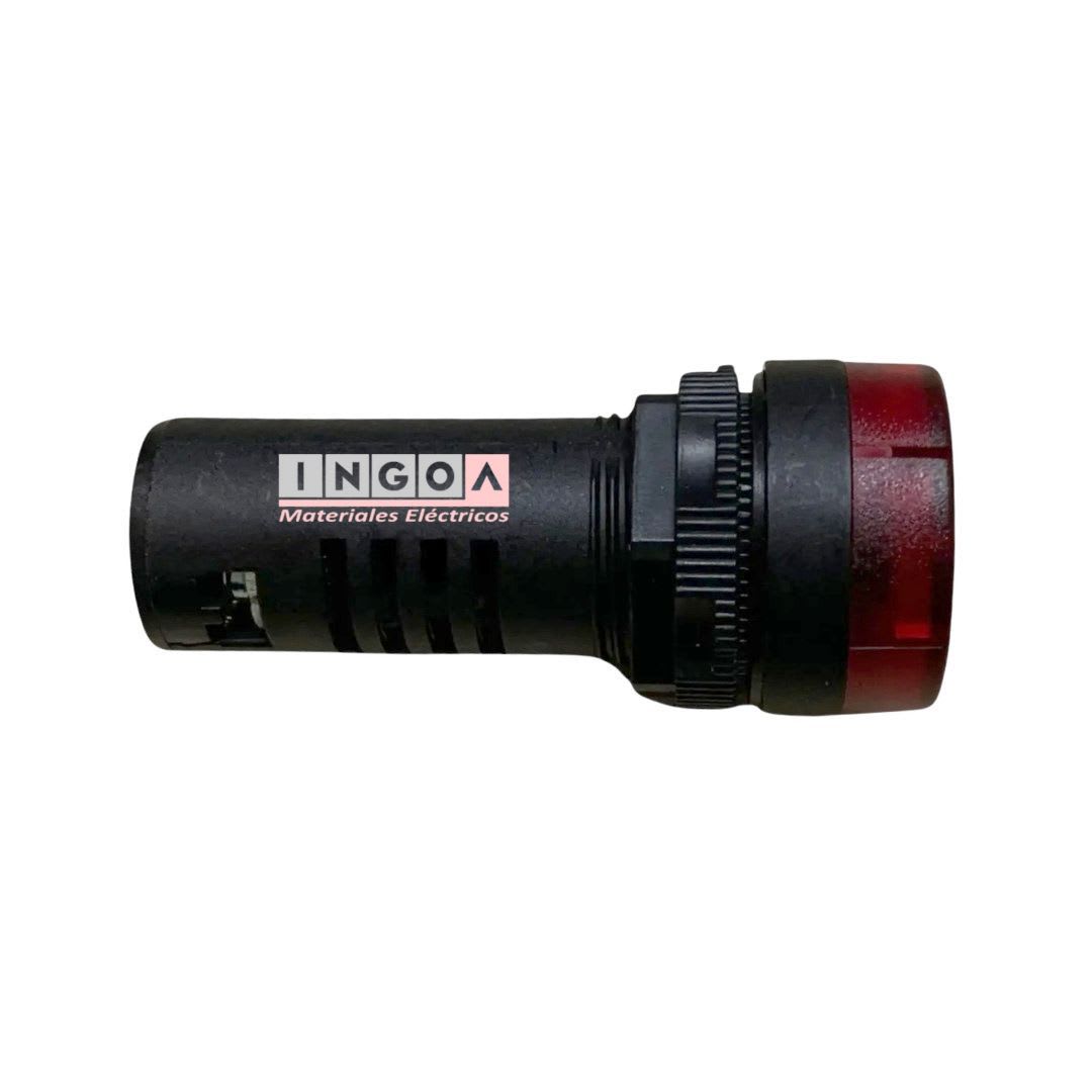 Luz Piloto Led Rojo Alarma Sonora 220VAC 22mm4