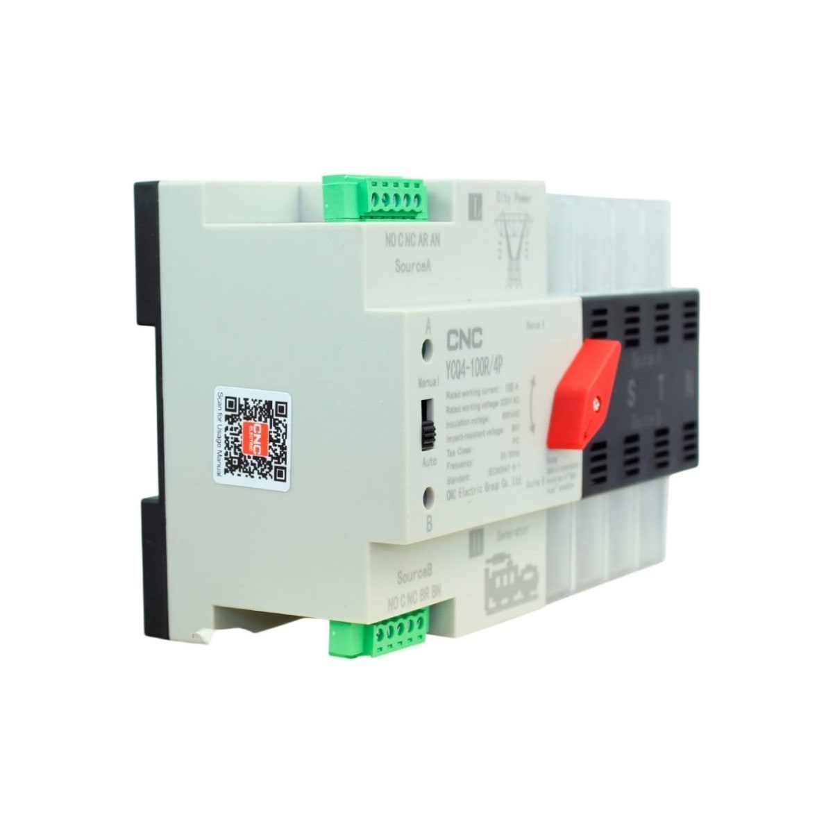Switch de Transferencia Automatica 4 Polos ATS 100A YCQ4-100R/4P CNC 0