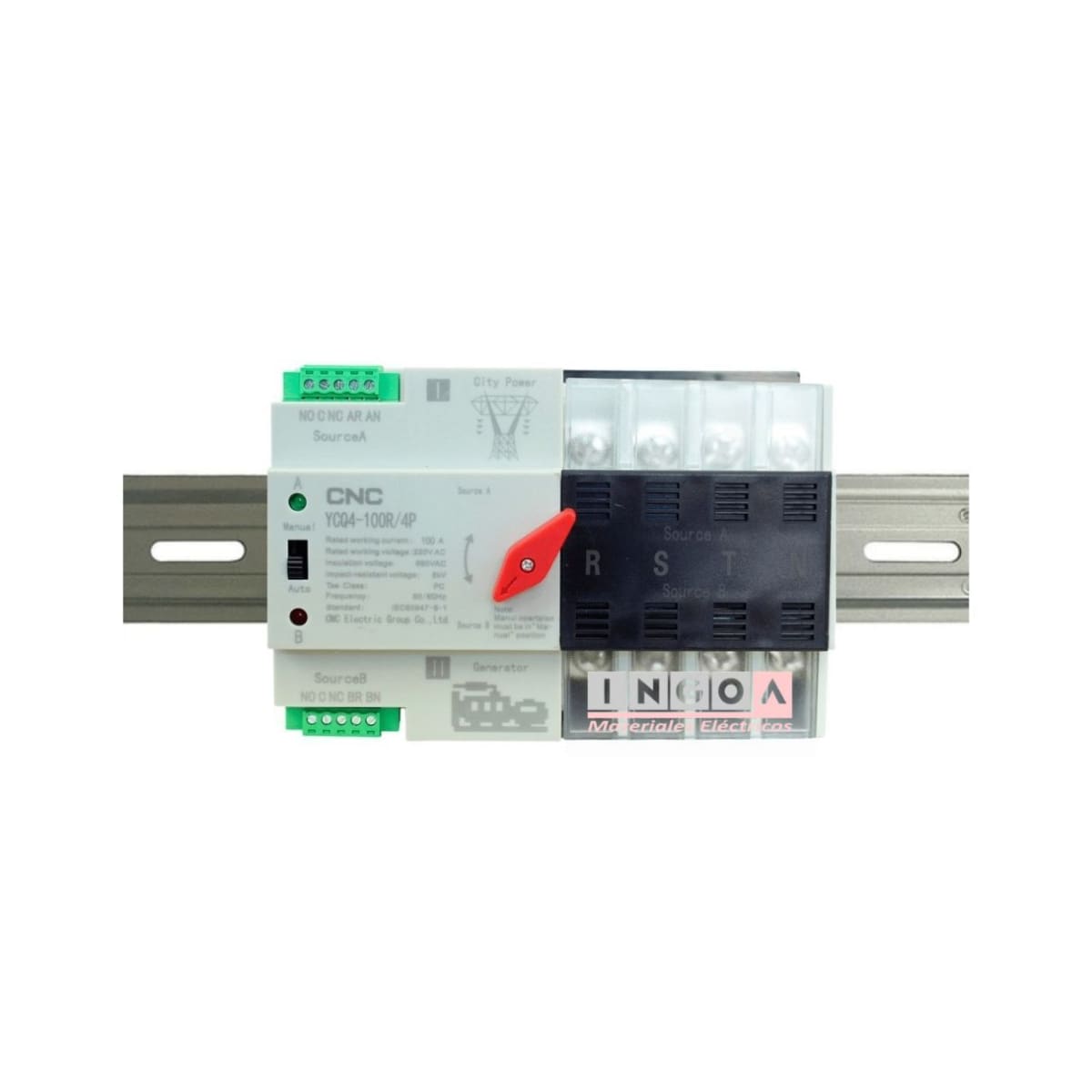 Switch de Transferencia Automatica 4 Polos 100A YCQ4-100R/4P CNC3