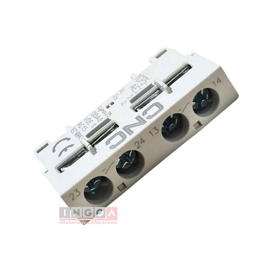Contacto Auxiliar Frontal para Guardamotor 1NA+1NC - CNC - Vista 3