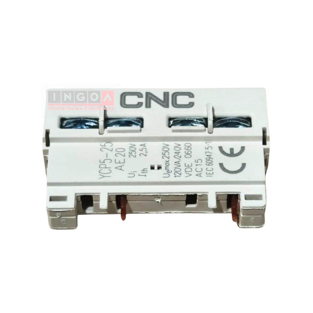 Contacto Auxiliar Frontal para Guardamotor 1NA+1NC - CNC - Vista 5