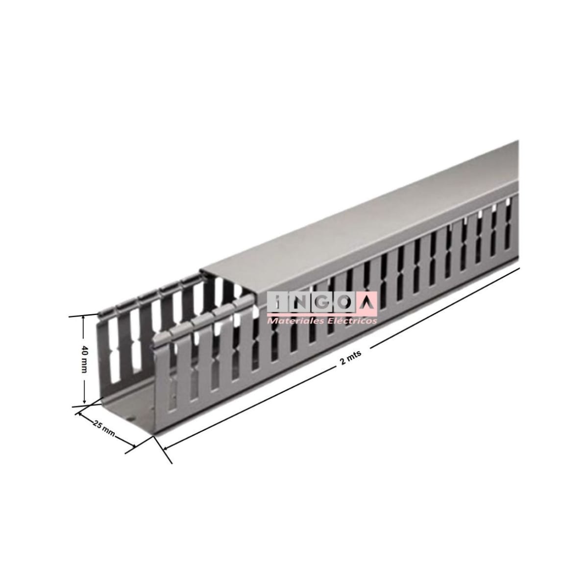 Canaleta 25x40mmx2mt Ranurada Gris3