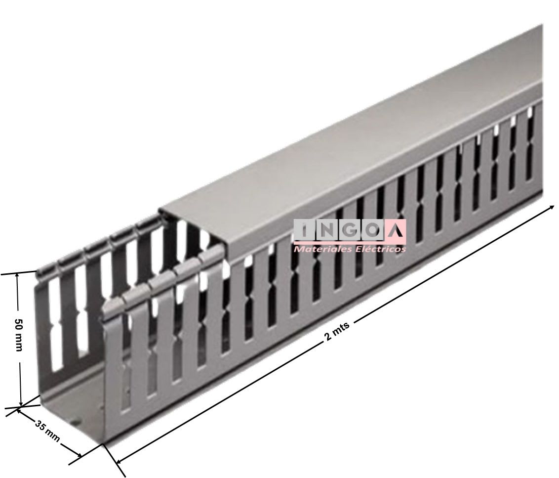 Canaleta 35x50mmx2mt Ranurada Gris3