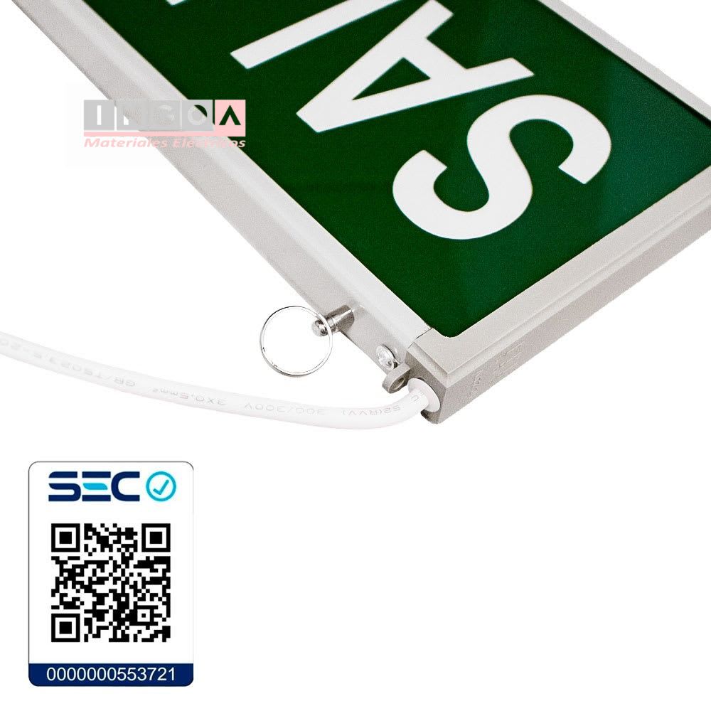 Señalética de Emergencia Led Salida Verde V-EM-5632 Vellmax - Vista 3