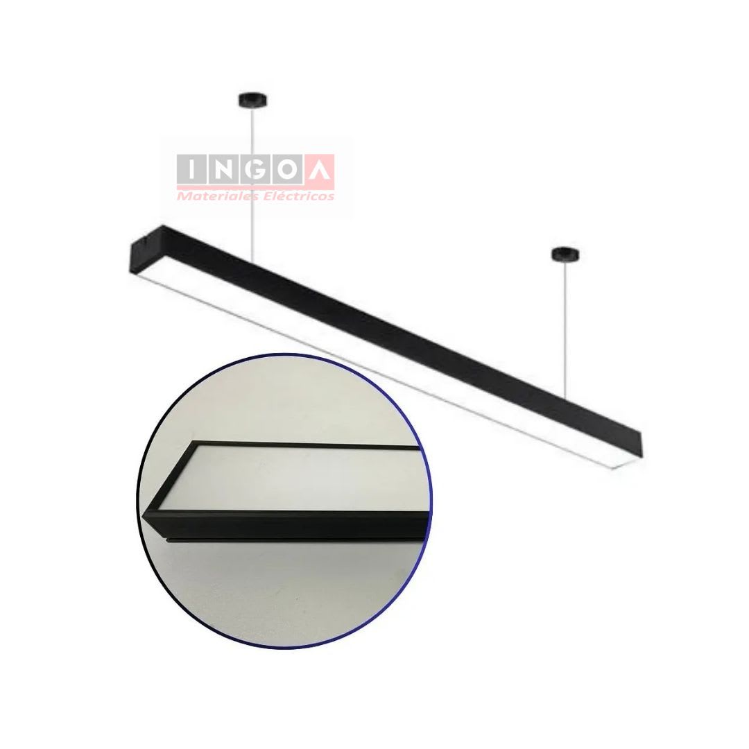 Lámpara Led Lineal Colgante Negra 48W 6500K V-LCL-2048 - Vellmax2