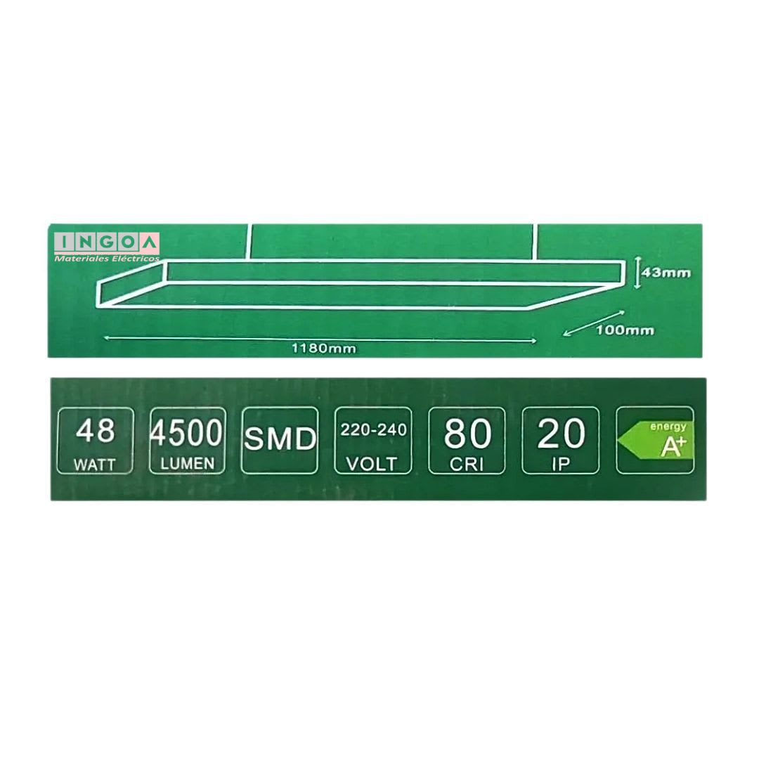 Lámpara Led Lineal Colgante Negra 48W 6500K V-LCL-2048 - Vellmax4