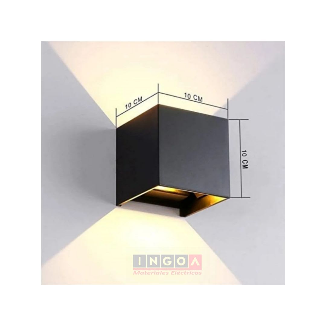 Foco Aplique LED Negro P/Pared 6W 3000K Bidireccional - AVC2