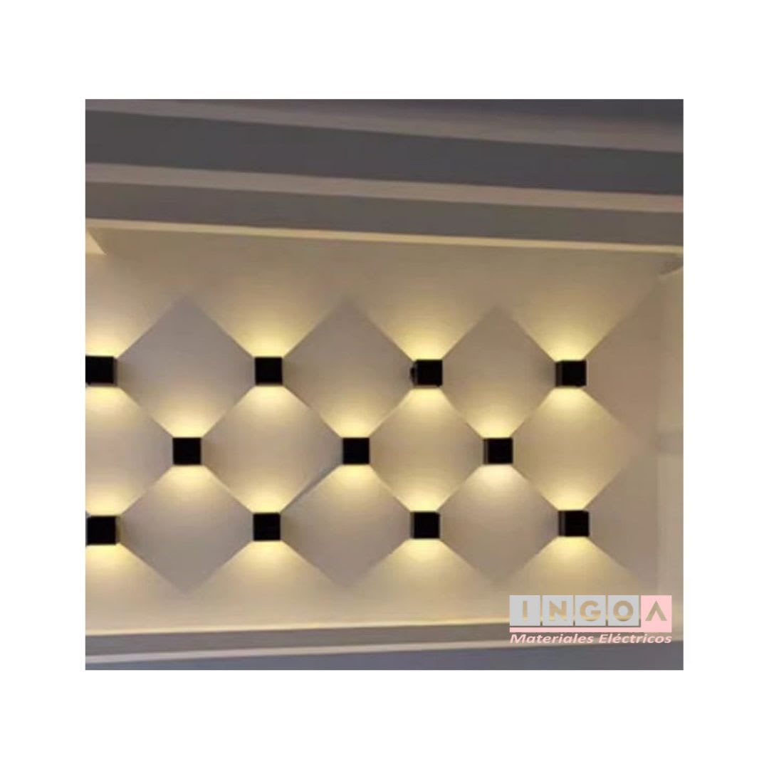 Foco Aplique LED Negro P/Pared 6W 3000K Bidireccional - AVC7
