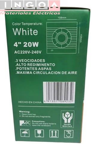 Extractor Ventilador de Aire 4" Baño Cocina 220V - Vellmax - Vista 7