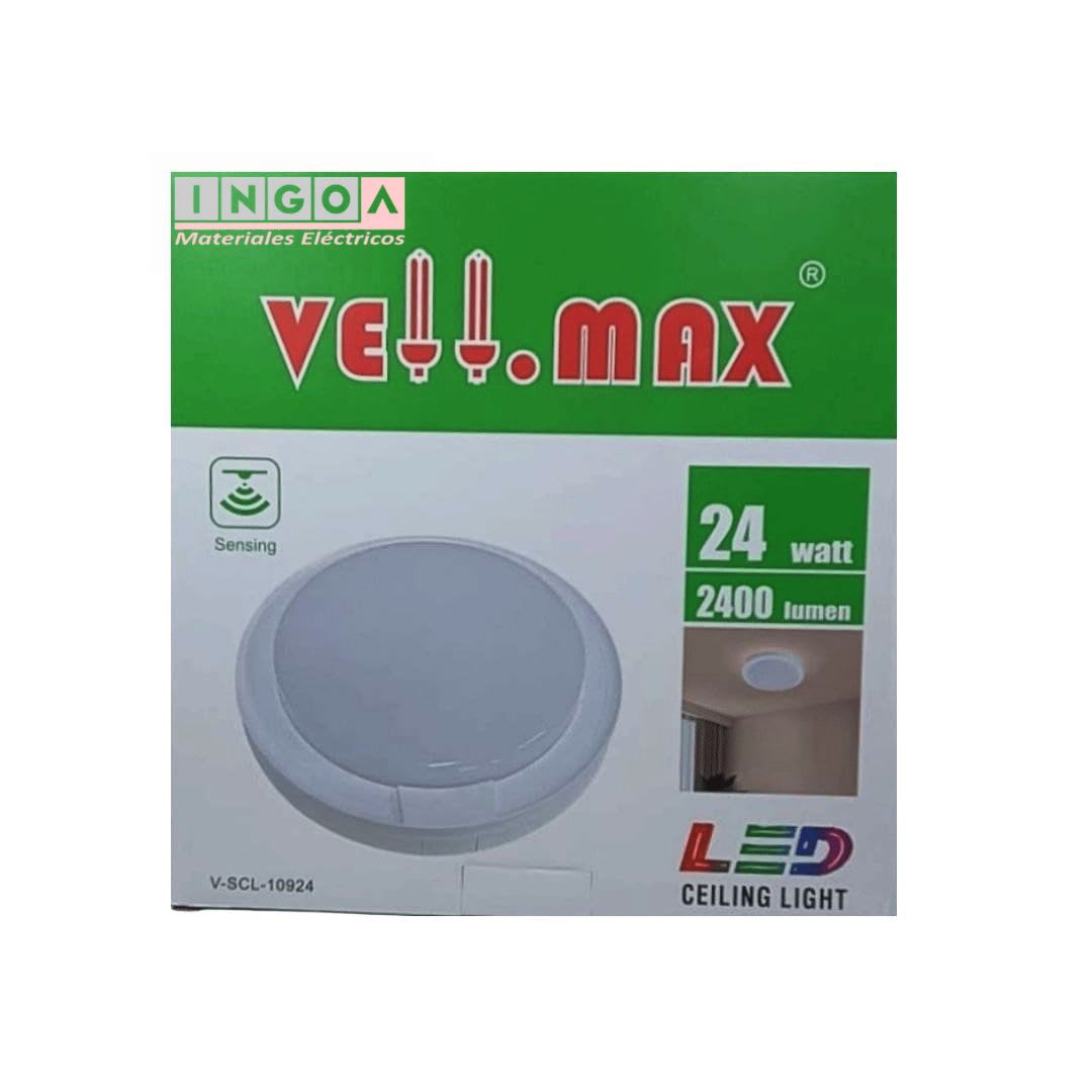 Plafon Sobrep. Redondo Con Sensor 24W, D230X26MM, 6500K, Vellmax7