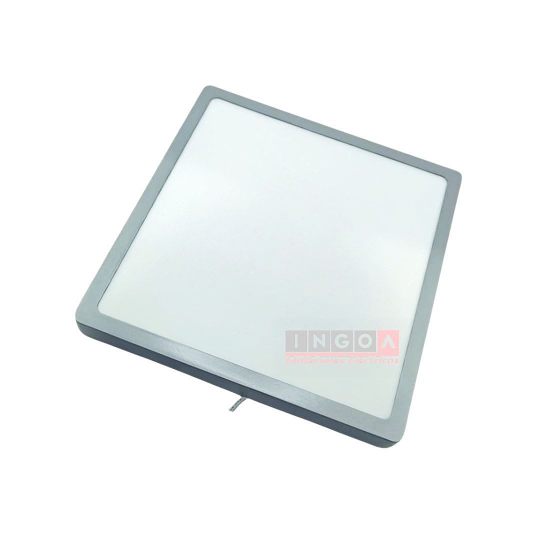 Plafon Sobrep. Cuadrado Borde Plata 24W, 285X285X24MM, 6500K, 2160LM - AVC3