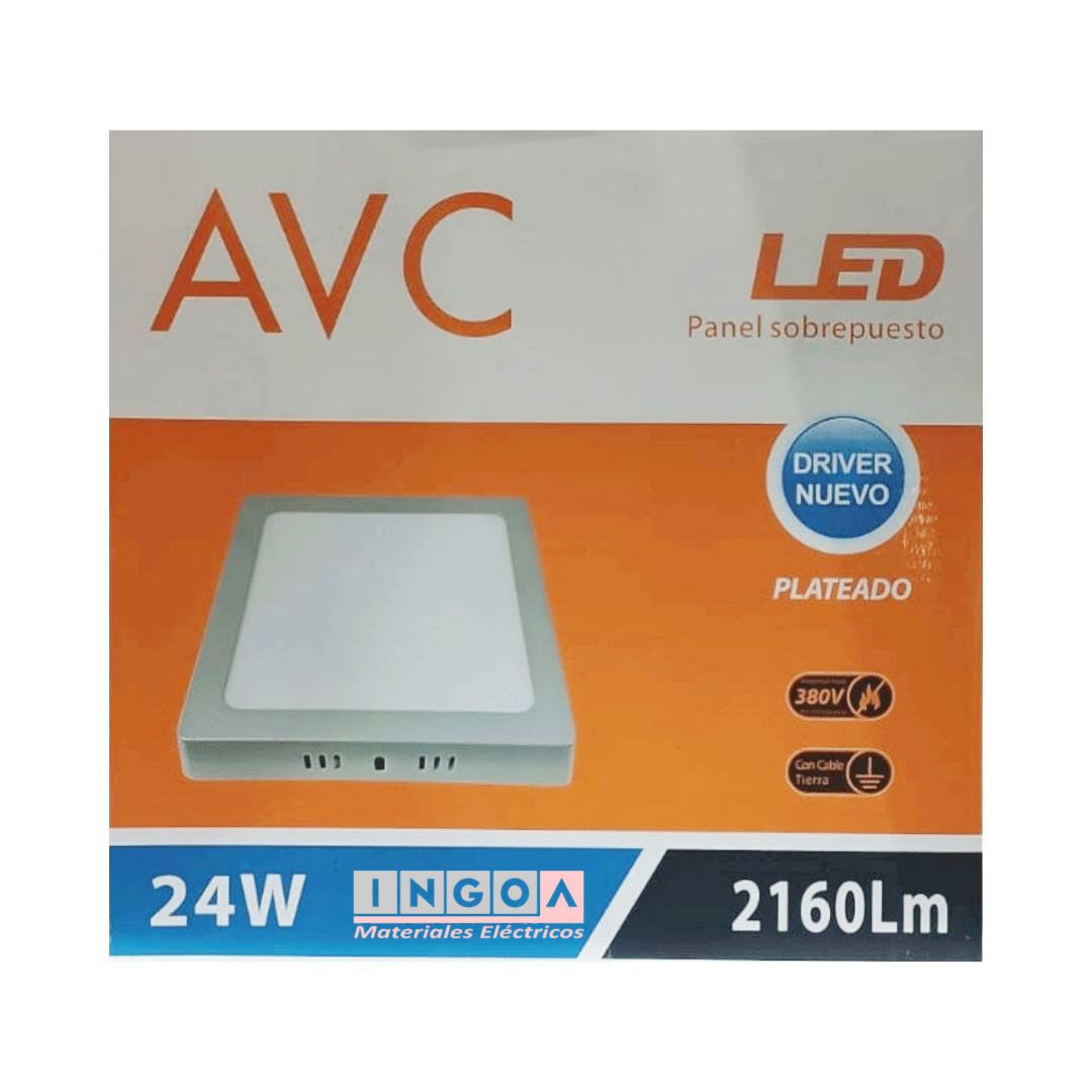 Plafon Sobrep. Cuadrado Borde Plata 24W, 285X285X24MM, 6500K, 2160LM - AVC5