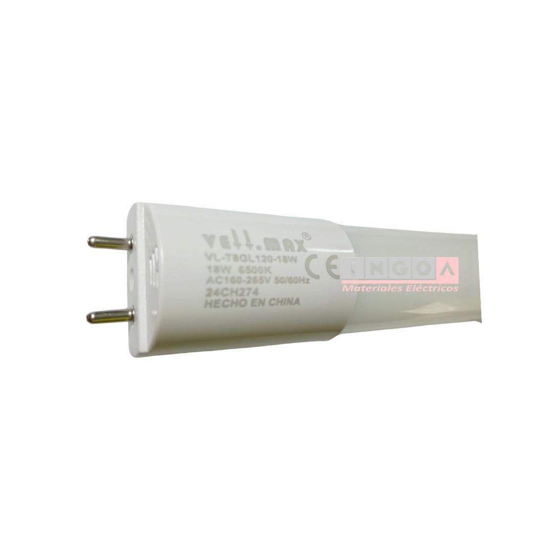 Tubo Led T8 Vidrio 18W 120cm 1600lm 6500k  - Vellmax - Vista 2