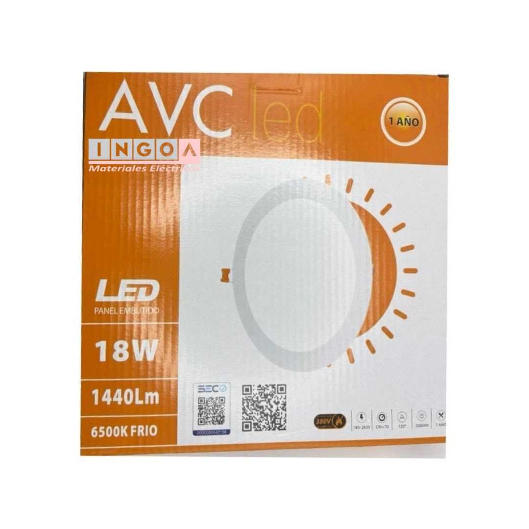 Panel Emb. Redondo 18W Dint. 205X18MM 6500K 1440LM-AVC 4