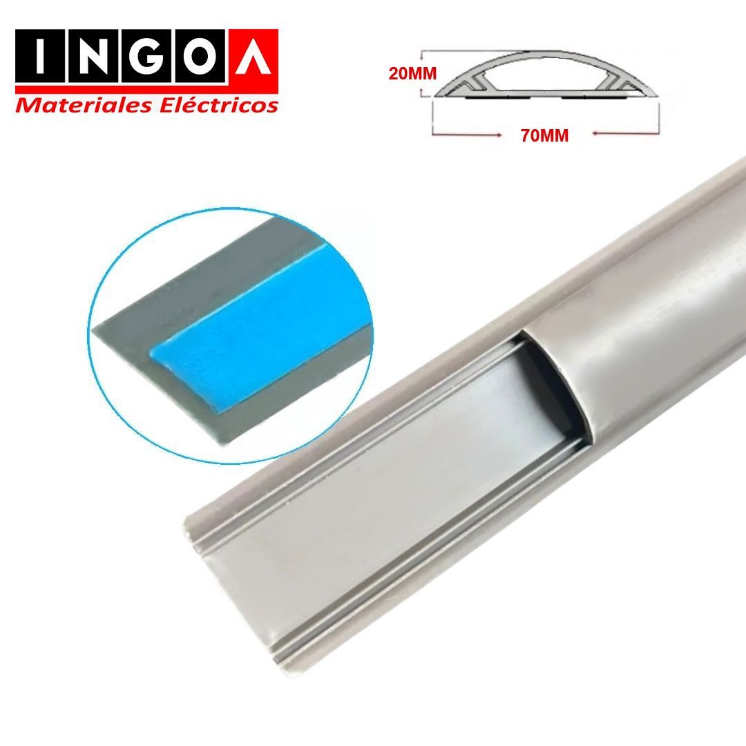Canaleta PVC Piso 70x20x2000 Gris Con Adhesivo - Vista 6