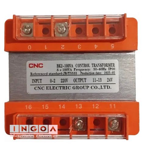 Transformador de Control 220Vac/24Vac 100VA OUT 5.4A2