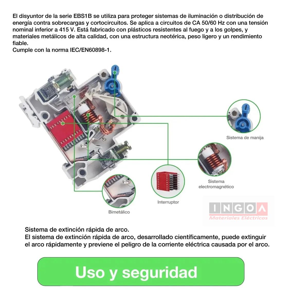 Int. Automatico Ebasee 1x10A 6KA Curva C - Vista 5