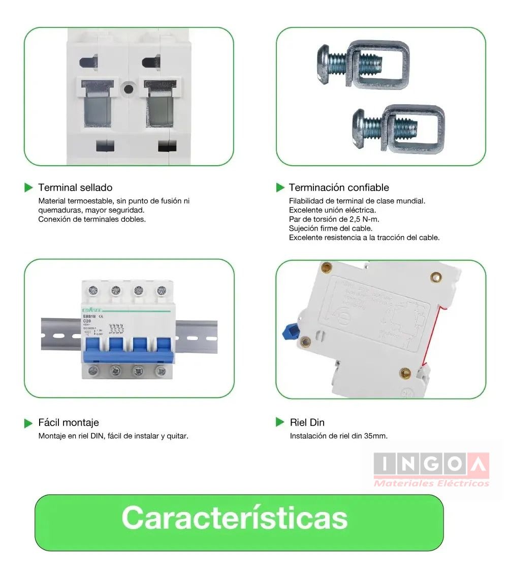 Int. Automatico Ebasee 1x10A 6KA Curva C - Vista 6
