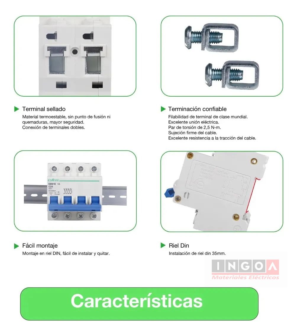 Int. Automatico Ebasee 1x16A 6KA Curva C - Vista 6