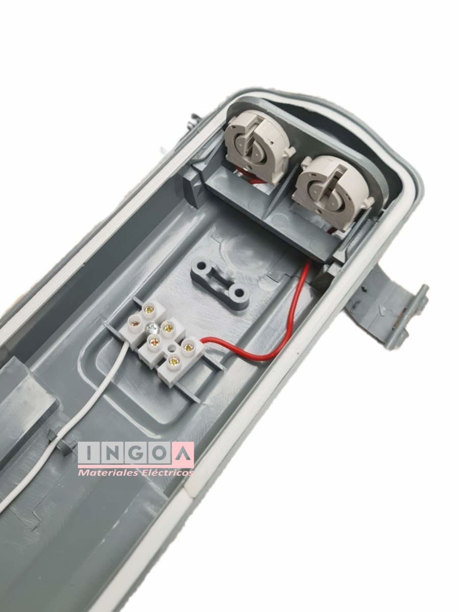 Canoa Estanco para Doble Tubo Led 2X20W 120cm IP65 Sin tubos - VKB5