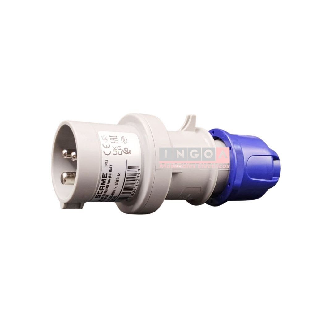 Enchufe Ind. Macho Volante 2P+T 16A 220V IP44 - Scame4