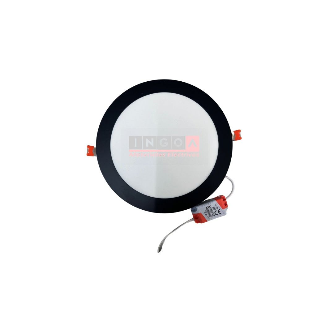 Panel Emb. Redondo Borde Negro 18W D205X18MM 6500K 1620LM-AVC2