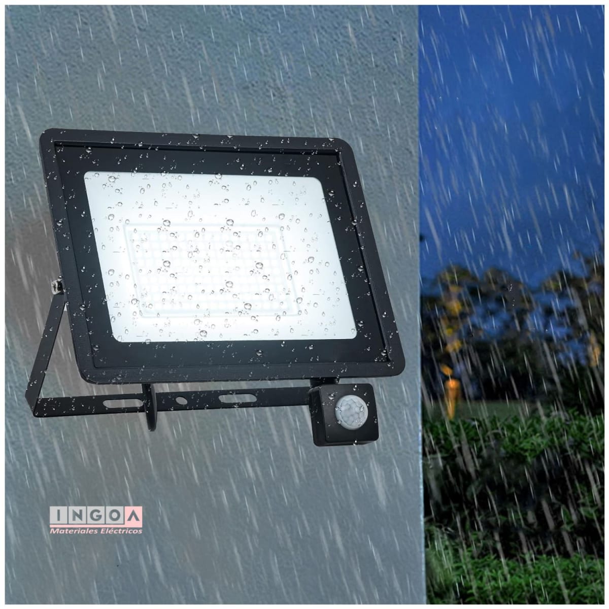 Foco Proyector Led con Sensor 100W 10000LM IP65 6500K-AVC - Vista 9