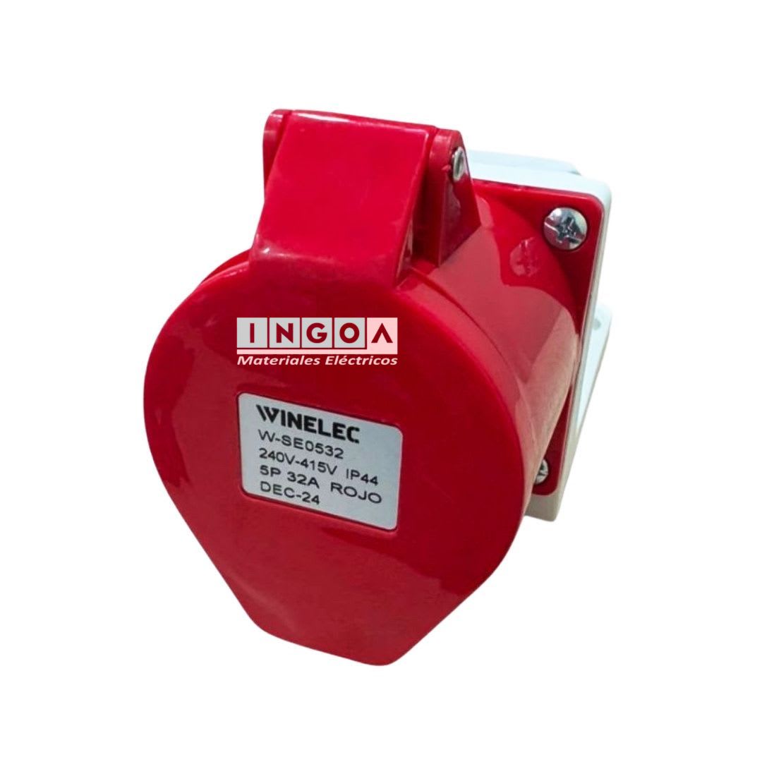 Enchufe Ind. Hembra Sobrepuesta 3P+N+T 32A 380V IP44 - Winelec3