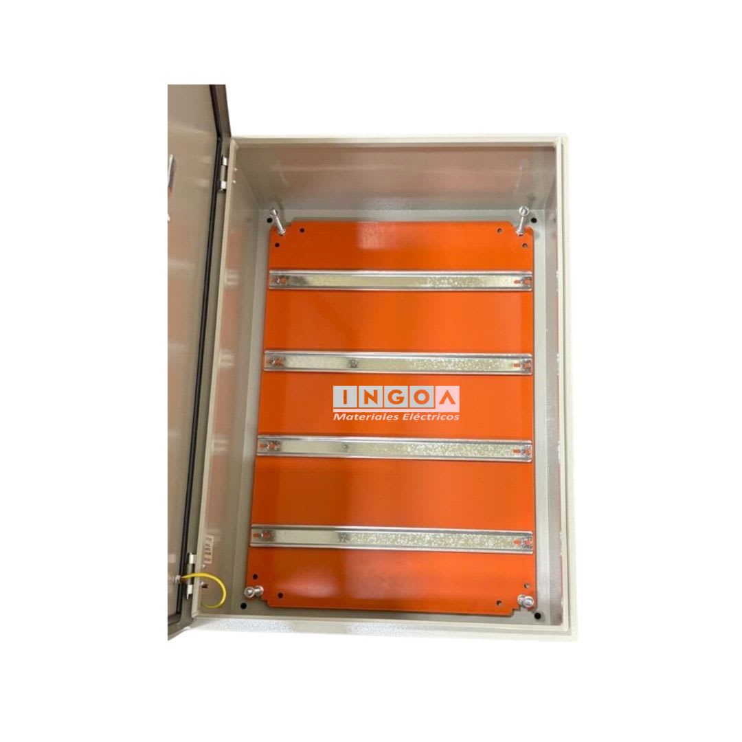 Gabinete Tablero Metalico 700x500x250 C/Chasis 88Mod IP65 Ral 7032 - Vista 3
