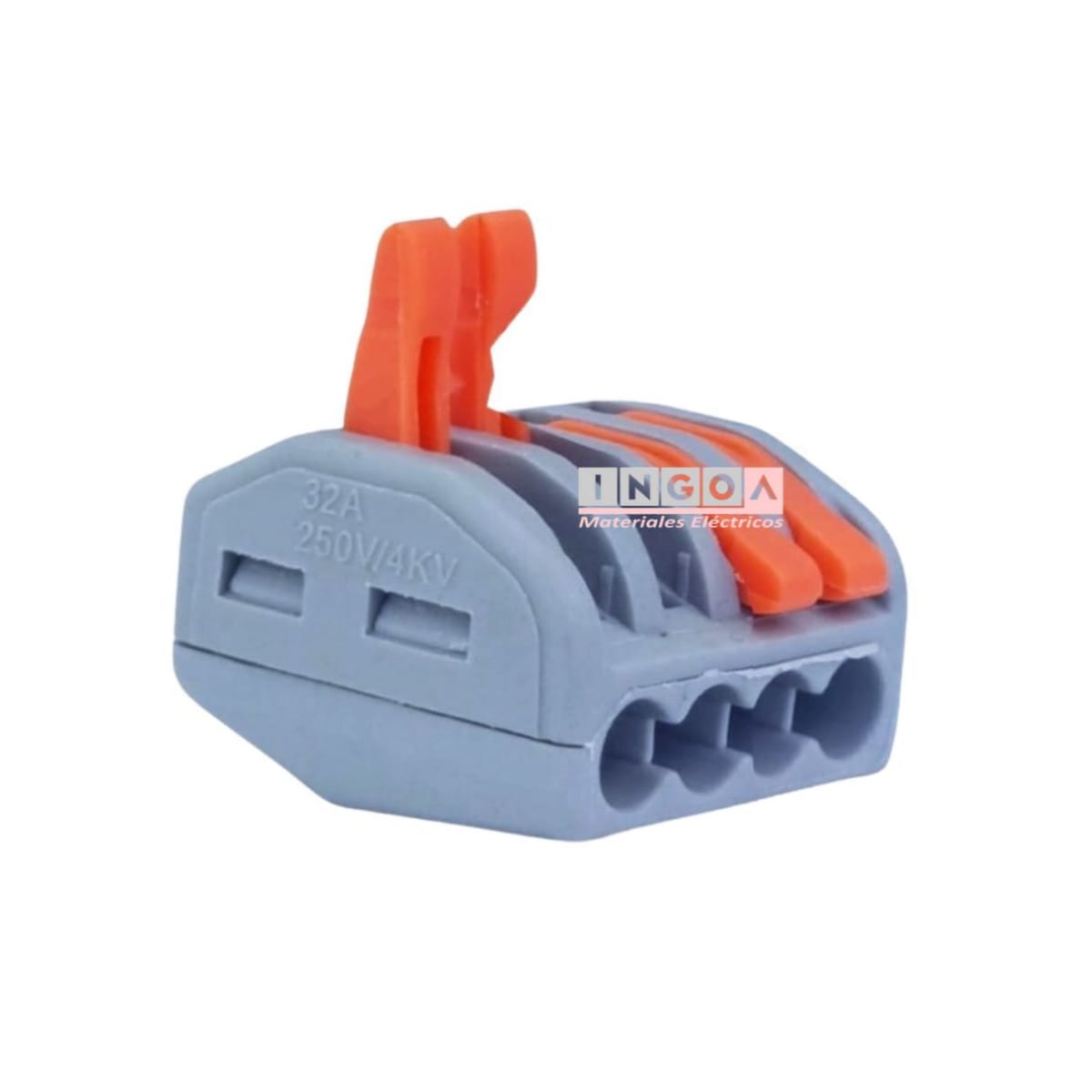 Conector Rapido Clip Wago 0.8-4mm2 32A 4 Vías (100un)2