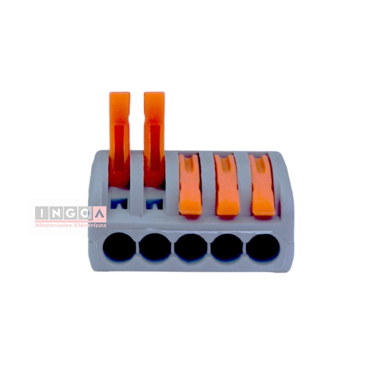 Conector Rapido Clip Wago 0.8-4mm2 32A 5 Vías (50un)3