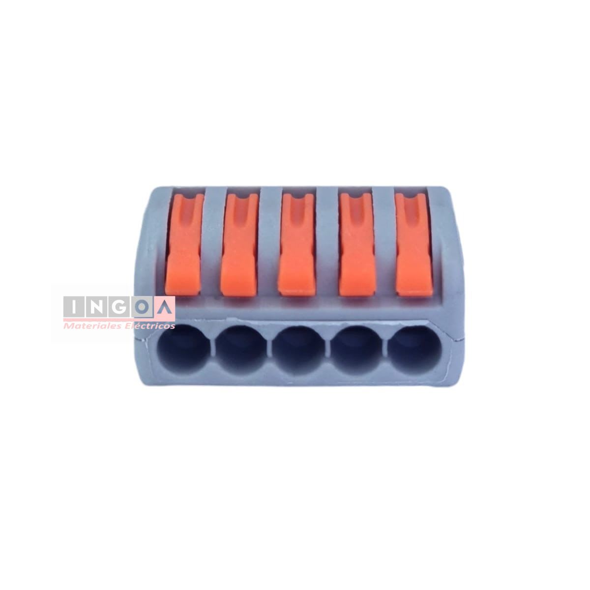 Conector Rapido Clip Wago 0.8-4mm2 32A 5 Vías (50un)4