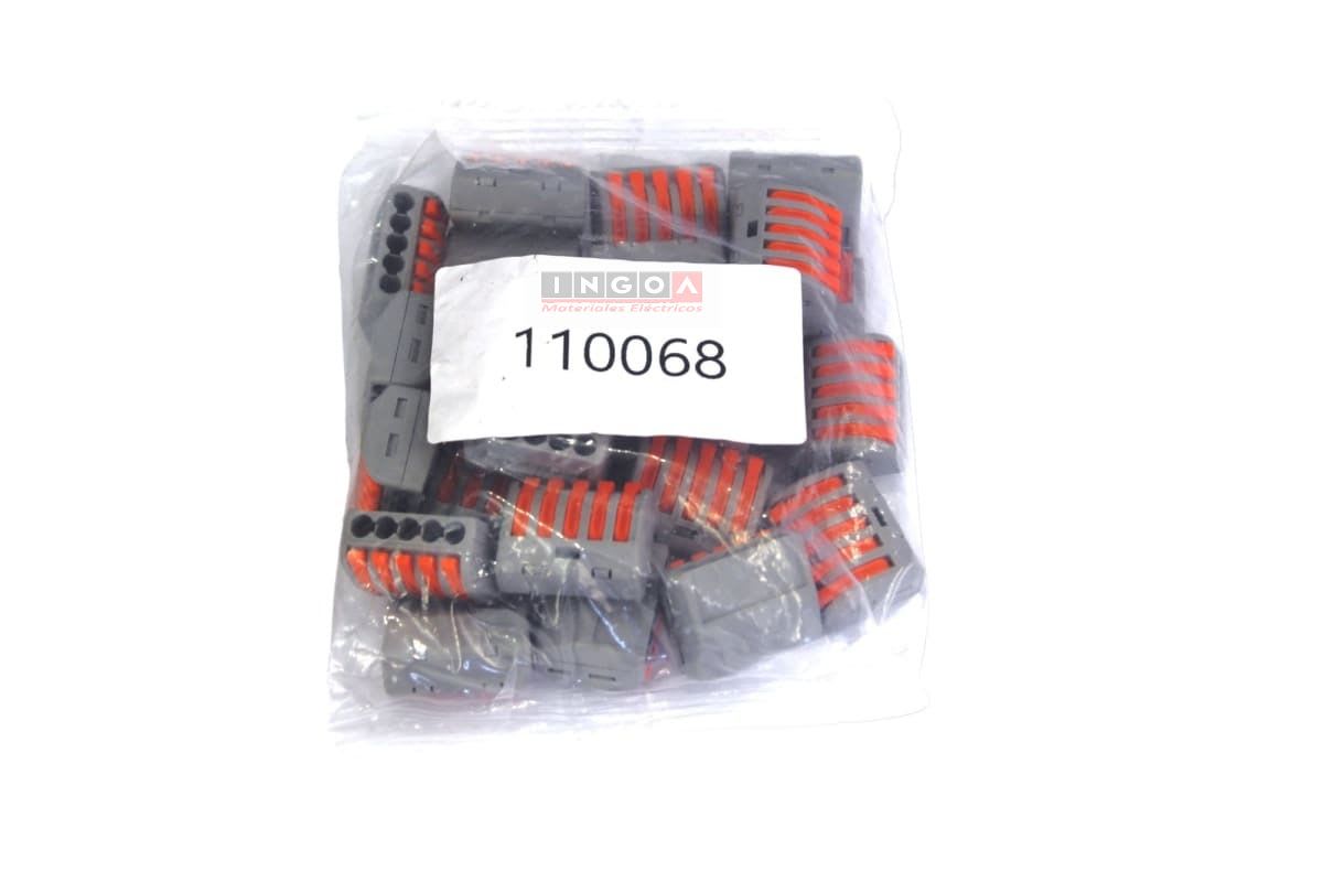 Conector Rapido Clip Wago 0.8-4mm2 32A 5 Vías (50un)8